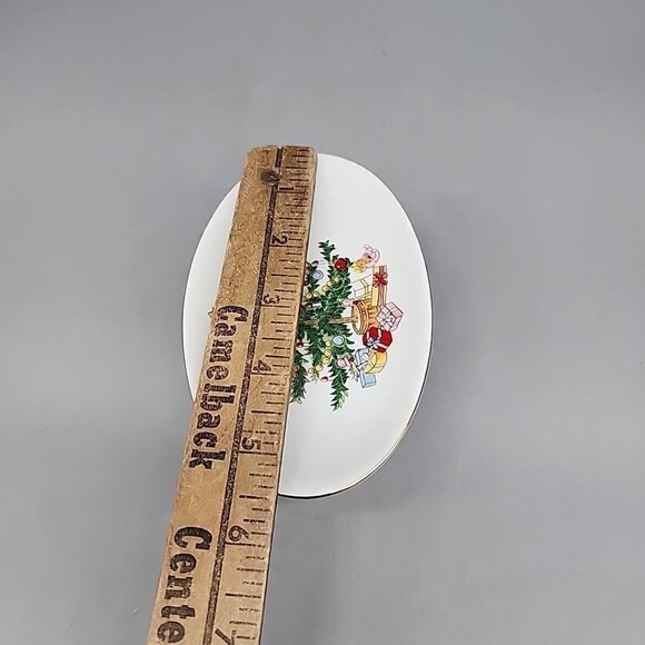 Christmas Tree Ceramic Bathroom Pedestal Soap Dish Japan, White Green - Picture 5 of 6